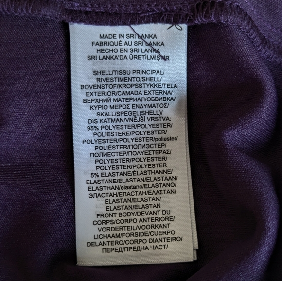RALPH LAUREN Womens Purple Ruffled Short Sleeve Crew Neck Mini Sheath Dress 14 - Picture 12 of 12